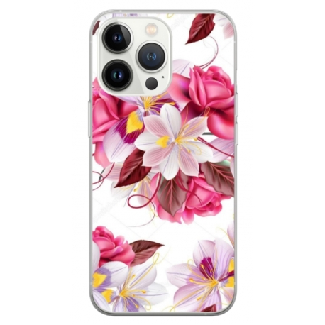 Husa personalizata tip carcasa HQPrint pentru Apple iPhone 14 Pro, model Flowers 4, multicolor, S1D1M0040
