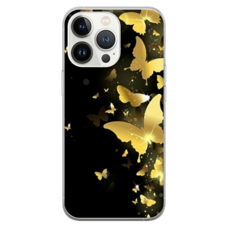 Husa personalizata tip carcasa HQPrint pentru Apple iPhone 14 Pro, model Butterfly 6, multicolor, S1D1M0045
