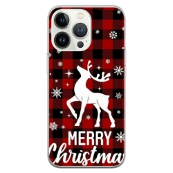 Husa personalizata tip carcasa HQPrint pentru Apple iPhone 14 Pro, model Merry Christmas Reindeer 2, multicolor, S1D1M0050