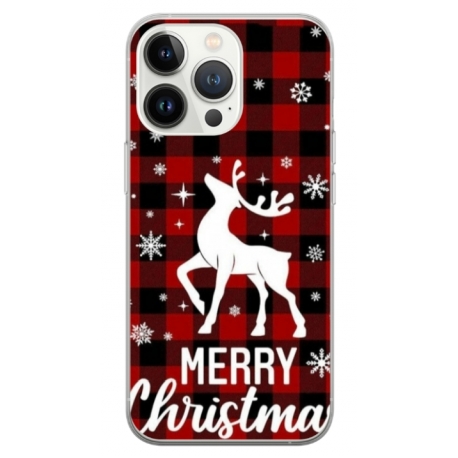Husa personalizata tip carcasa HQPrint pentru Apple iPhone 14 Pro, model Merry Christmas Reindeer 2, multicolor, S1D1M0050