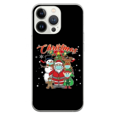 Husa personalizata tip carcasa HQPrint pentru Apple iPhone 14 Pro, model Covid Christmas, multicolor, S1D1M0054