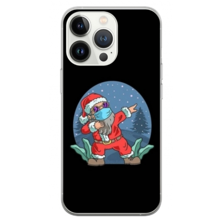 Husa personalizata tip carcasa HQPrint pentru Apple iPhone 14 Pro, model Covid Santa, multicolor, S1D1M0055