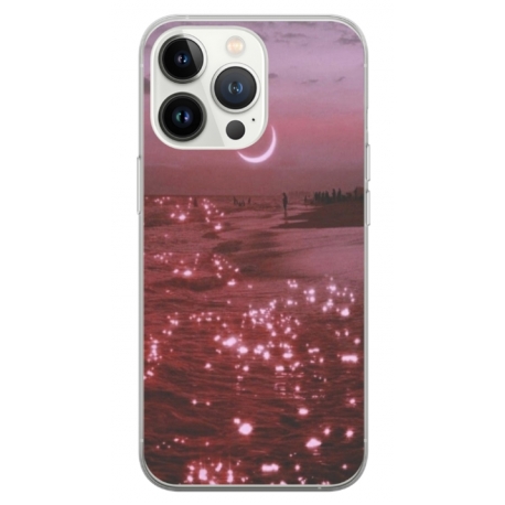 Husa personalizata tip carcasa HQPrint pentru Apple iPhone 14 Pro, model Pink Sky, multicolor, S1D1M0129