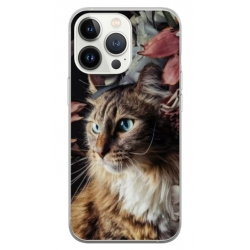Husa personalizata tip carcasa HQPrint pentru Apple iPhone 14 Pro, model Cat 1, multicolor, S1D1M0143