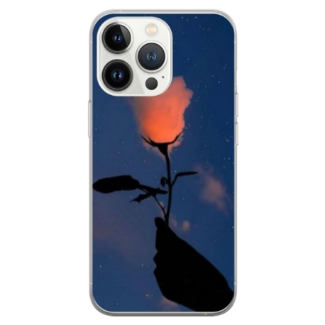 Husa personalizata tip carcasa HQPrint pentru Apple iPhone 14 Pro, model Sky Flower, multicolor, S1D1M0159