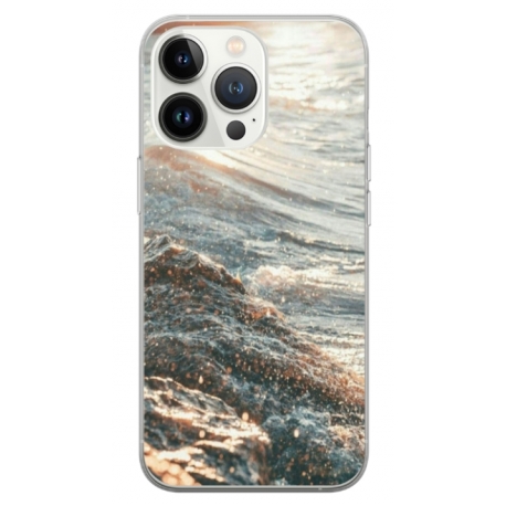 Husa personalizata tip carcasa HQPrint pentru Apple iPhone 14 Pro, model Ocean Water 1 , multicolor, S1D1M0200