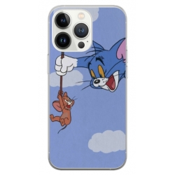 Husa personalizata tip carcasa HQPrint pentru Apple iPhone 14 Pro, model Tom and Jerry 1, multicolor, S1D1M0203