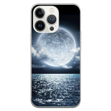 Husa personalizata tip carcasa HQPrint pentru Apple iPhone 14 Pro, model Moon Sky, multicolor, S1D1M0228