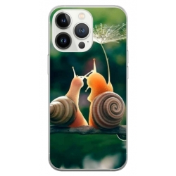 Husa personalizata tip carcasa HQPrint pentru Apple iPhone 14 Pro, model Snail, multicolor, S1D1M0231