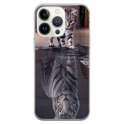 Husa personalizata tip carcasa HQPrint pentru Apple iPhone 14 Pro, model Tiger, multicolor, S1D1M0242