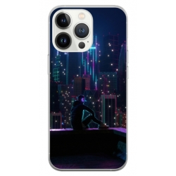 Husa personalizata tip carcasa HQPrint pentru Apple iPhone 14 Pro, model Neon City, multicolor, S1D1M0260