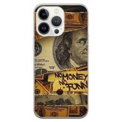 Husa personalizata tip carcasa HQPrint pentru Apple iPhone 14 Pro, model No Money No Funny, multicolor, S1D1M0262