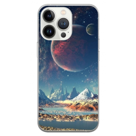 Husa personalizata tip carcasa HQPrint pentru Apple iPhone 14 Pro, model Alien Planet, multicolor, S1D1M0264