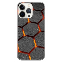 Husa personalizata tip carcasa HQPrint pentru Apple iPhone 14 Pro, model Lava Hex, multicolor, S1D1M0265