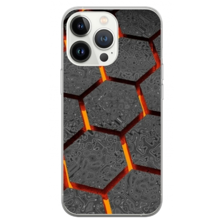 Husa personalizata tip carcasa HQPrint pentru Apple iPhone 14 Pro, model Lava Hex, multicolor, S1D1M0265
