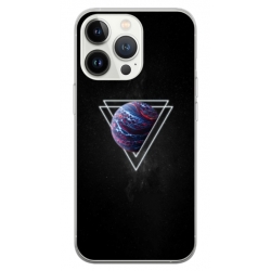 Husa personalizata tip carcasa HQPrint pentru Apple iPhone 14 Pro, model Triangle Planet, multicolor, S1D1M0278