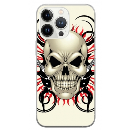 Husa personalizata tip carcasa HQPrint pentru Apple iPhone 14 Pro, model Skull 1, multicolor, S1D1M0284