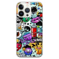 Husa personalizata tip carcasa HQPrint pentru Apple iPhone 14 Pro, model Grafitti, multicolor, S1D1M0289