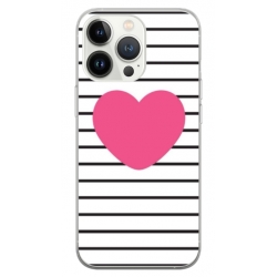 Husa personalizata tip carcasa HQPrint pentru Apple iPhone 14 Pro, model Heart, multicolor, S1D1M0291