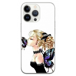 Husa personalizata tip carcasa HQPrint pentru Apple iPhone 14 Pro, model Butterfly Fairy, multicolor, S1D1M0294