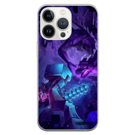 Husa personalizata tip carcasa HQPrint pentru Apple iPhone 14 Pro, model Ender Dragon, multicolor, S1D1M0304