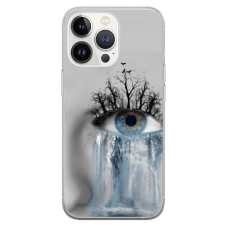 Husa personalizata tip carcasa HQPrint pentru Apple iPhone 14 Pro, model Teary Eye, multicolor, S1D1M0307
