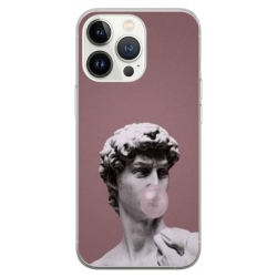 Husa personalizata tip carcasa HQPrint pentru Apple iPhone 14 Pro, model Bubble Gum Statue, multicolor, S1D1M0317