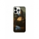 Husa personalizata tip carcasa HQPrint pentru Apple iPhone 14 Pro, model Covid Mona Lisa, multicolor, S1D1M0327