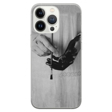 Husa personalizata tip carcasa HQPrint pentru Apple iPhone 14 Pro, model Black Paint, multicolor, S1D1M0336