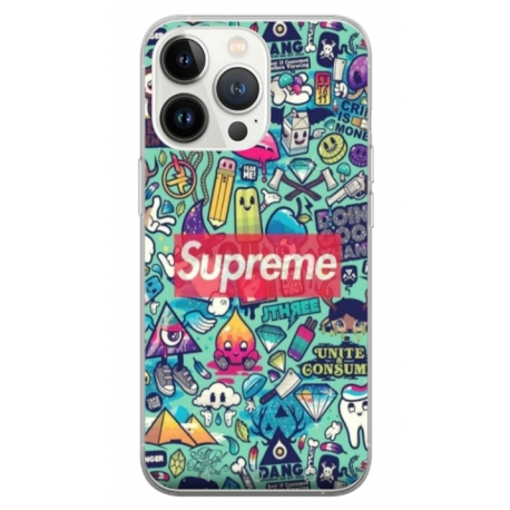 Husa personalizata tip carcasa HQPrint pentru Apple iPhone 14 Pro, model Supreme, multicolor, S1D1M0360