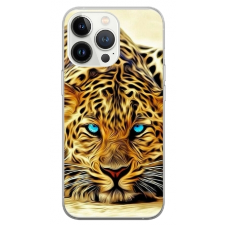 Husa personalizata tip carcasa HQPrint pentru Apple iPhone 14 Pro, model Cheetah, multicolor, S1D1M0382