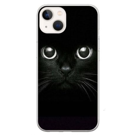 Husa personalizata tip carcasa HQPrint pentru Apple iPhone 14, model Black Cat 1, multicolor, S1D1M0015