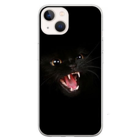 Husa personalizata tip carcasa HQPrint pentru Apple iPhone 14, model Black Cat 2, multicolor, S1D1M0016
