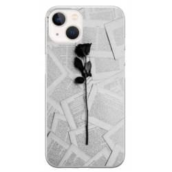 Husa personalizata tip carcasa HQPrint pentru Apple iPhone 14, model Black Rose, multicolor, S1D1M0021