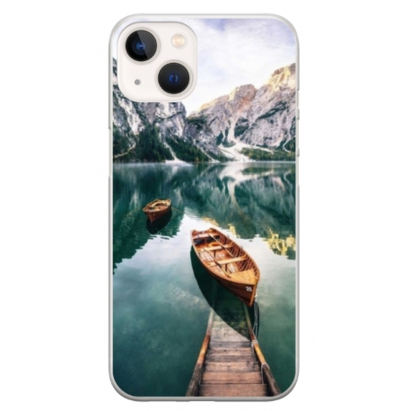 Husa personalizata tip carcasa HQPrint pentru Apple iPhone 14, model Boats, multicolor, S1D1M0024