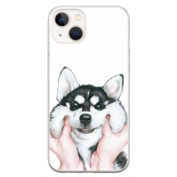 Husa personalizata tip carcasa HQPrint pentru Apple iPhone 14, model Fluffy Dog, multicolor, S1D1M0033