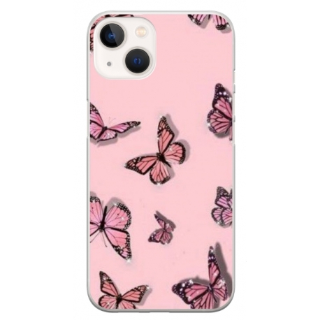 Husa personalizata tip carcasa HQPrint pentru Apple iPhone 14, model Butterfly 7, multicolor, S1D1M0076