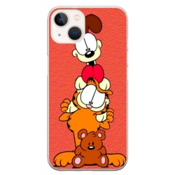 Husa personalizata tip carcasa HQPrint pentru Apple iPhone 14, model Garfield, multicolor, S1D1M0085