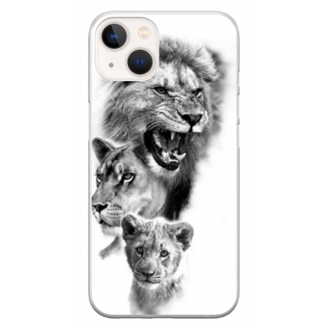 Husa personalizata tip carcasa HQPrint pentru Apple iPhone 14, model Lion 3, multicolor, S1D1M0118