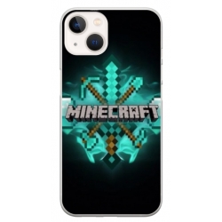 Husa personalizata tip carcasa HQPrint pentru Apple iPhone 14, model Minecraft 2, multicolor, S1D1M0126