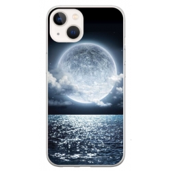 Husa personalizata tip carcasa HQPrint pentru Apple iPhone 14, model Moon Sky, multicolor, S1D1M0228