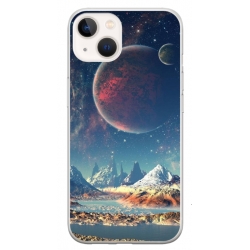Husa personalizata tip carcasa HQPrint pentru Apple iPhone 14, model Alien Planet, multicolor, S1D1M0264