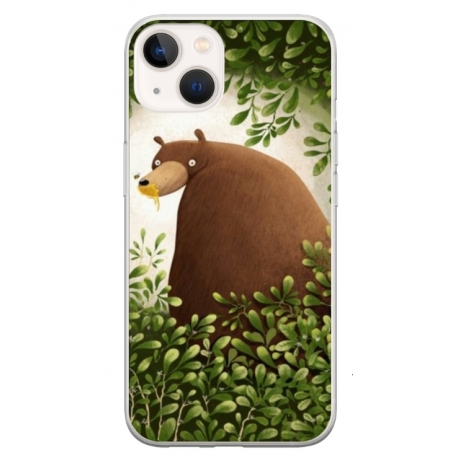 Husa personalizata tip carcasa HQPrint pentru Apple iPhone 14, model Bear, multicolor, S1D1M0312