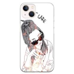 Husa personalizata tip carcasa HQPrint pentru Apple iPhone 14, model I dont care, multicolor, S1D1M0320