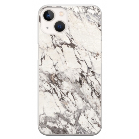 Husa personalizata tip carcasa HQPrint pentru Apple iPhone 14, model White Marble, multicolor, S1D1M0325