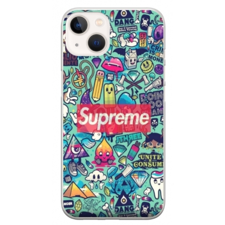 Husa personalizata tip carcasa HQPrint pentru Apple iPhone 14, model Supreme, multicolor, S1D1M0360