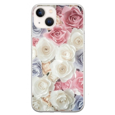 Husa personalizata tip carcasa HQPrint pentru Apple iPhone 14, model Flowers 23, multicolor, S1D1M0385