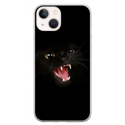 Husa personalizata tip carcasa HQPrint pentru Apple iPhone 15 Plus, model Black Cat 2, multicolor, S1D1M0016