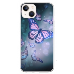 Husa personalizata tip carcasa HQPrint pentru Apple iPhone 15 Plus, model Butterfly 1, multicolor, S1D1M0028