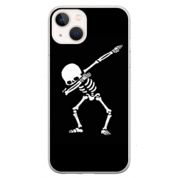 Husa personalizata tip carcasa HQPrint pentru Apple iPhone 15 Plus, model Dab Skeleton, multicolor, S1D1M0034
